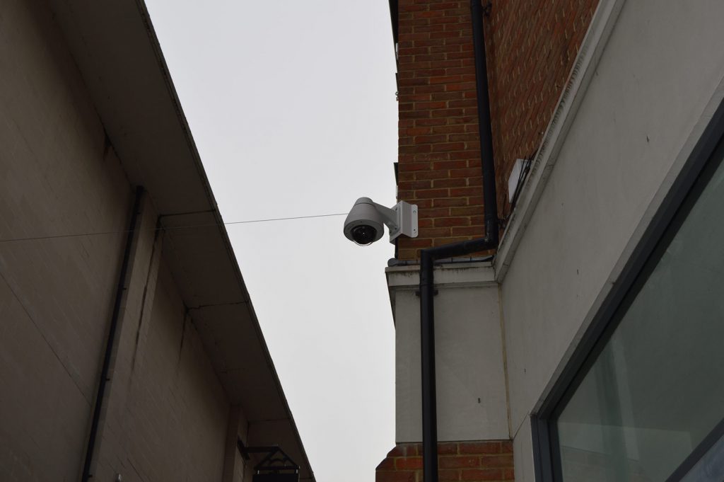 A CCTV camera installed by Link CCTV Systems.