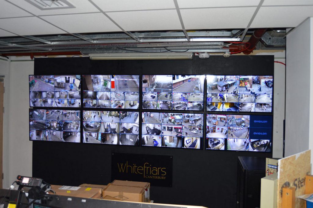 A control room installed by Link CCTV Systems for Whitefriars Shopping Centre in Kent.